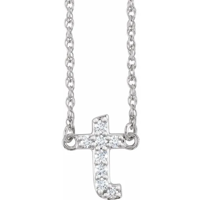 Diamond Lowercase Initial Necklace