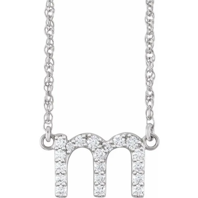 Diamond Lowercase Initial Necklace