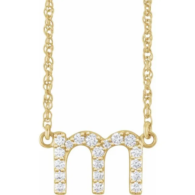 Diamond Lowercase Initial Necklace