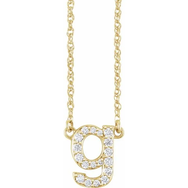 Diamond Lowercase Initial Necklace