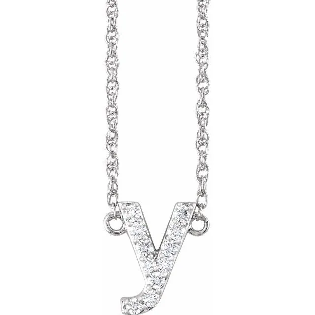 Diamond Lowercase Initial Necklace