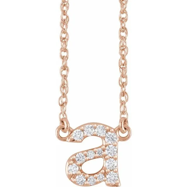 Diamond Lowercase Initial Necklace