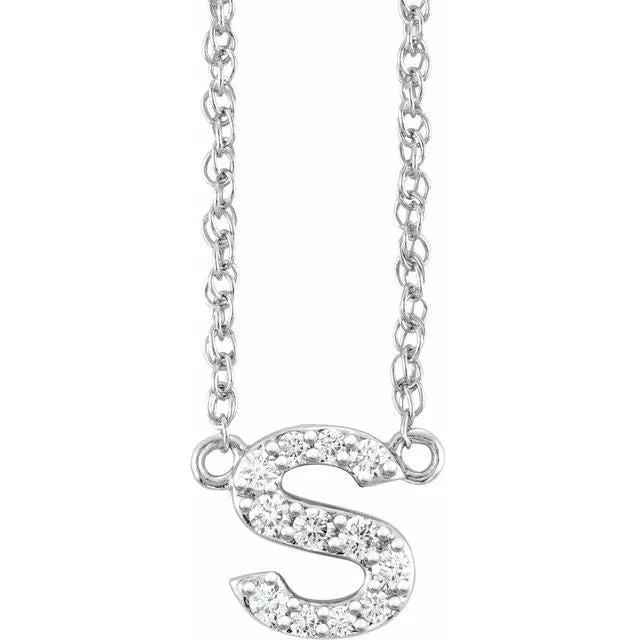 Diamond Lowercase Initial Necklace