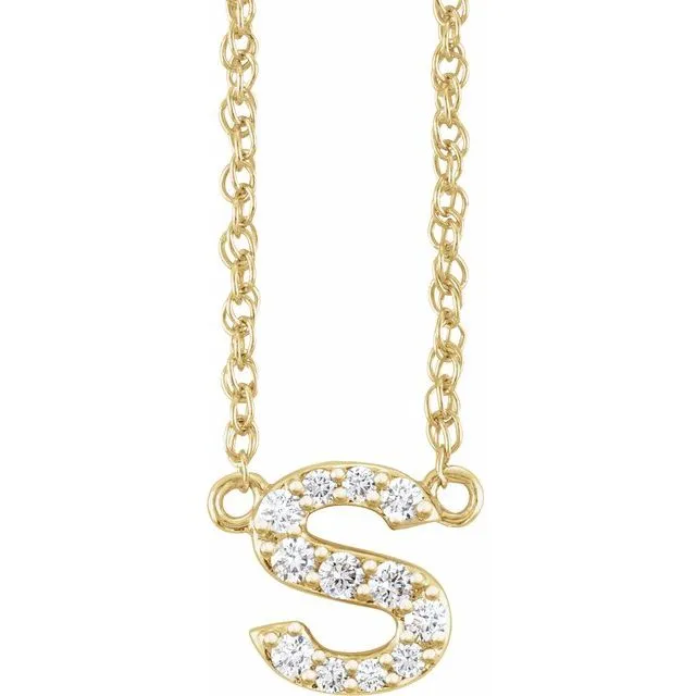 Diamond Lowercase Initial Necklace