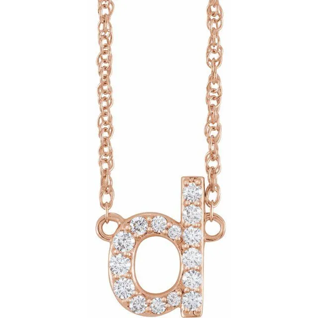 Diamond Lowercase Initial Necklace