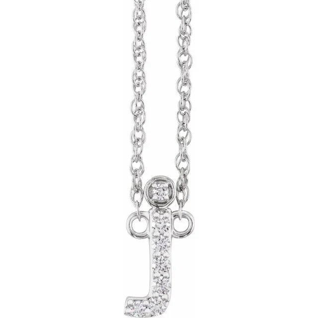 Diamond Lowercase Initial Necklace