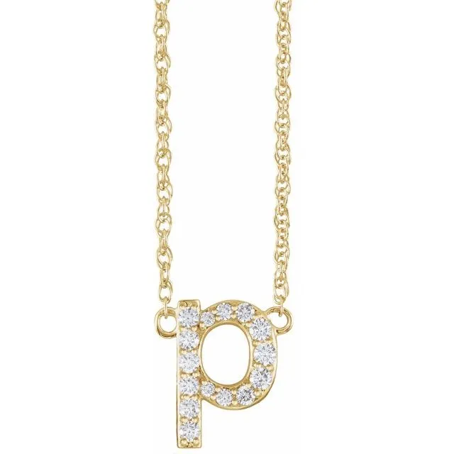 Diamond Lowercase Initial Necklace