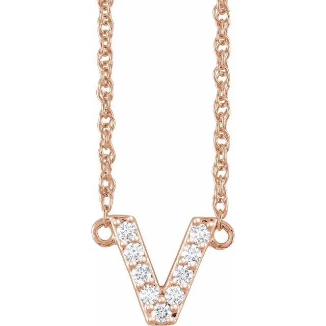 Diamond Lowercase Initial Necklace