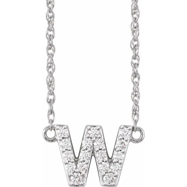 Diamond Lowercase Initial Necklace