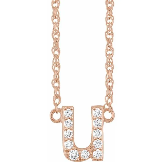Diamond Lowercase Initial Necklace