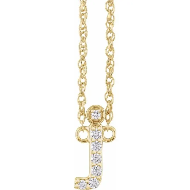 Diamond Lowercase Initial Necklace