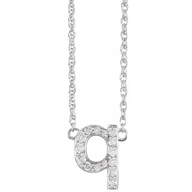 Diamond Lowercase Initial Necklace