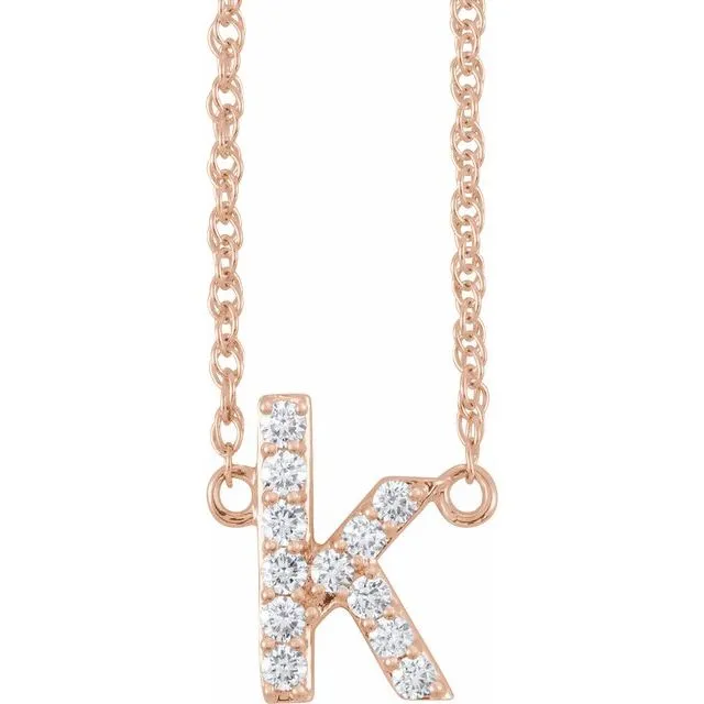 Diamond Lowercase Initial Necklace
