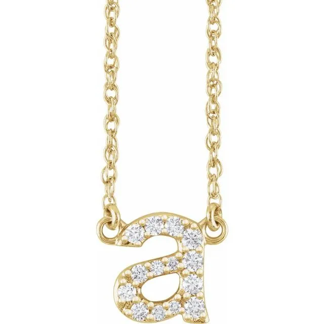 Diamond Lowercase Initial Necklace