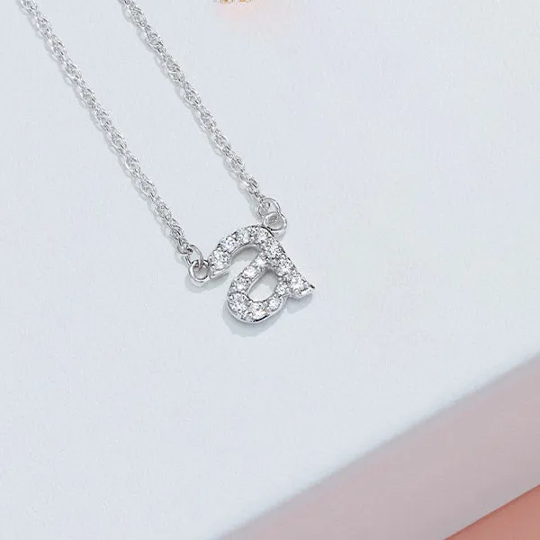 Diamond Lowercase Initial Necklace