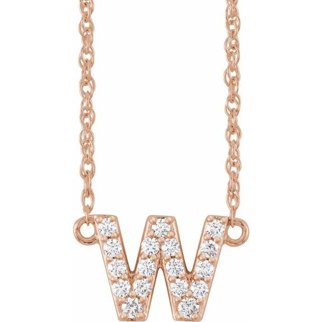 Diamond Lowercase Initial Necklace