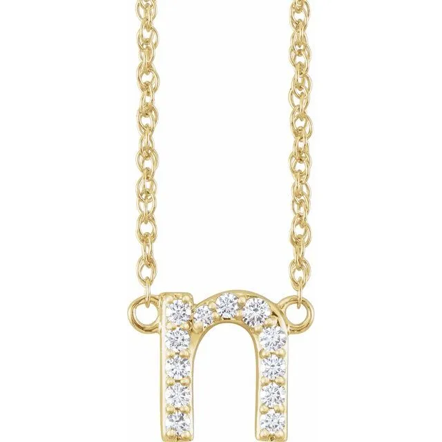 Diamond Lowercase Initial Necklace
