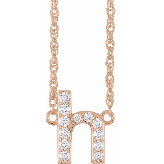 Diamond Lowercase Initial Necklace
