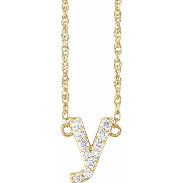 Diamond Lowercase Initial Necklace