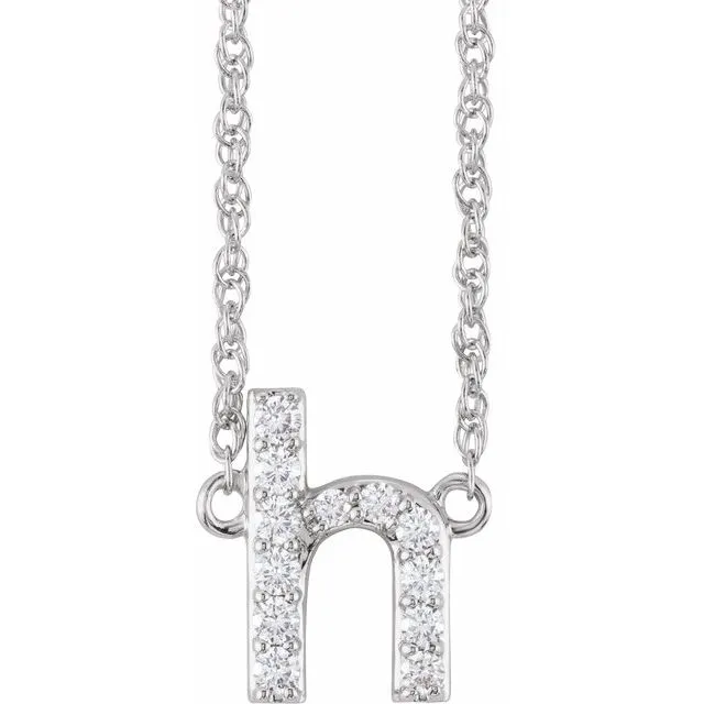 Diamond Lowercase Initial Necklace