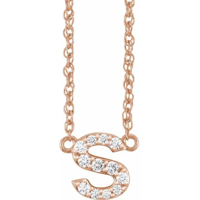 Diamond Lowercase Initial Necklace