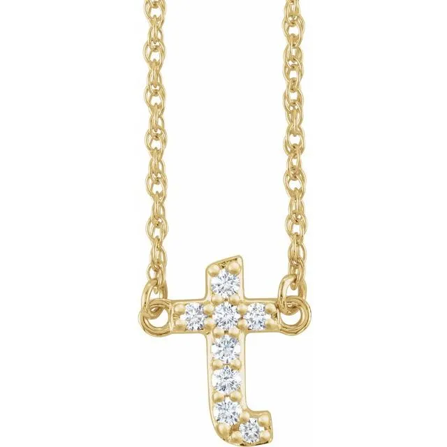 Diamond Lowercase Initial Necklace