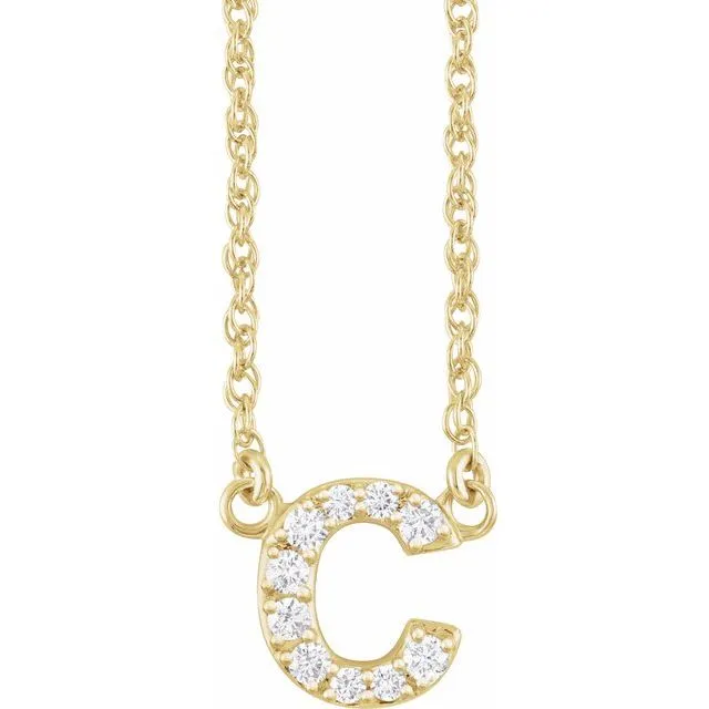 Diamond Lowercase Initial Necklace