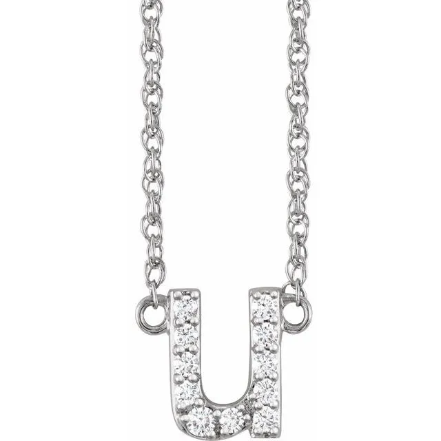 Diamond Lowercase Initial Necklace