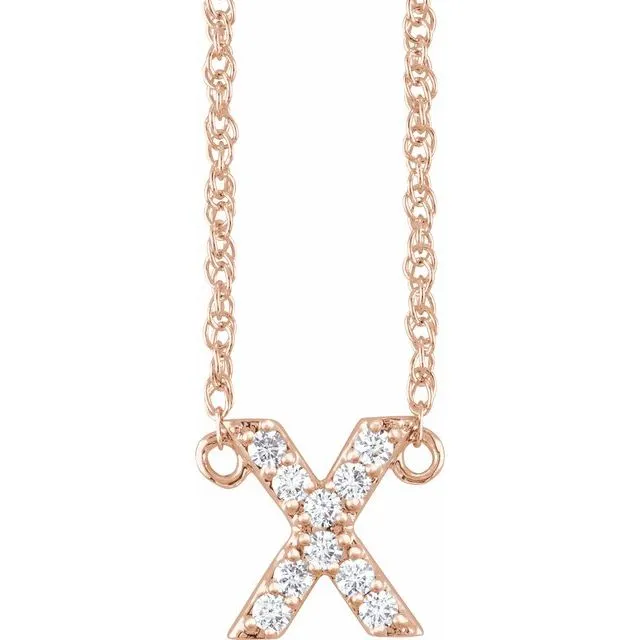 Diamond Lowercase Initial Necklace