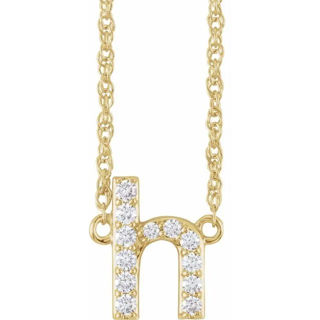 Diamond Lowercase Initial Necklace