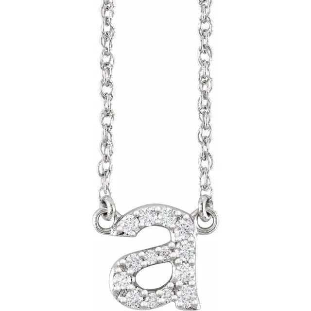 Diamond Lowercase Initial Necklace
