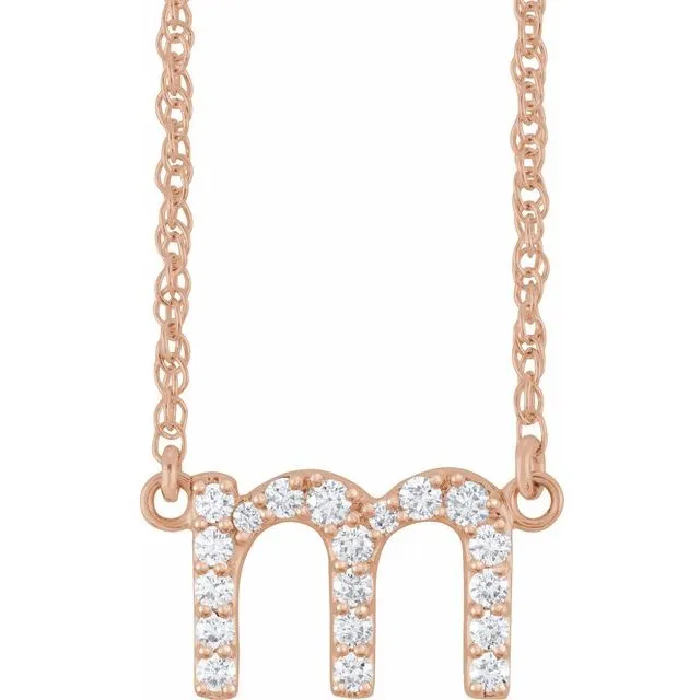 Diamond Lowercase Initial Necklace