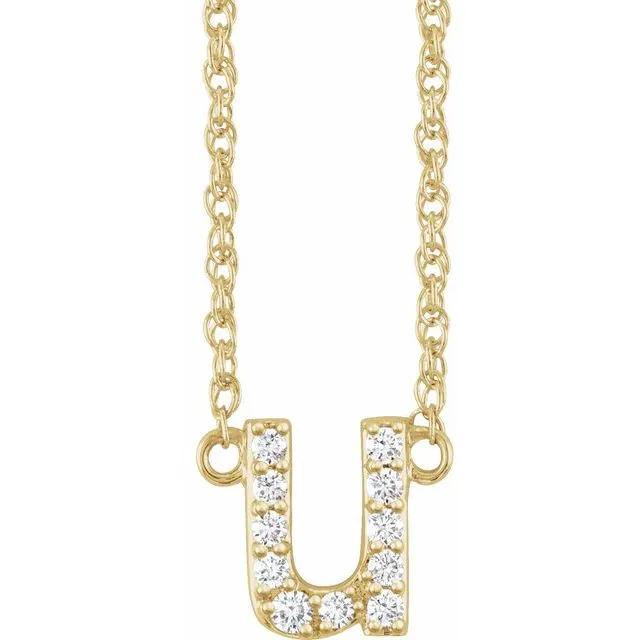 Diamond Lowercase Initial Necklace