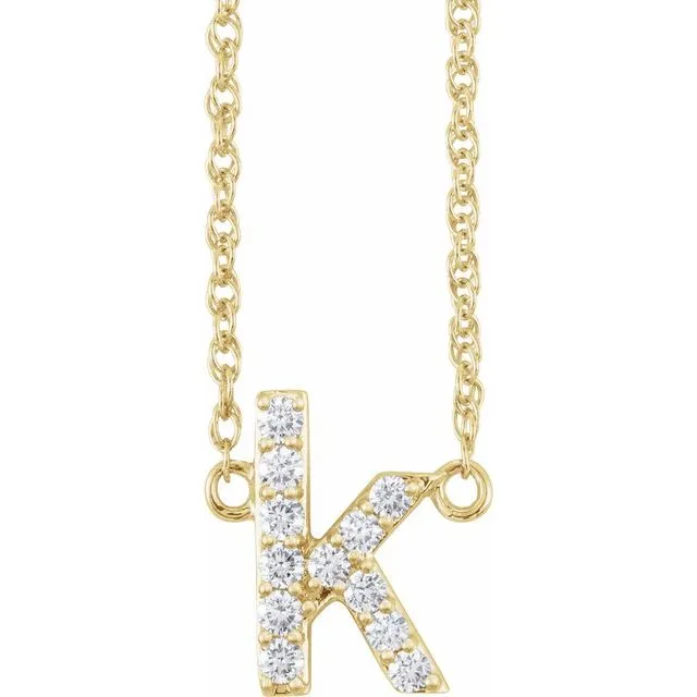 Diamond Lowercase Initial Necklace