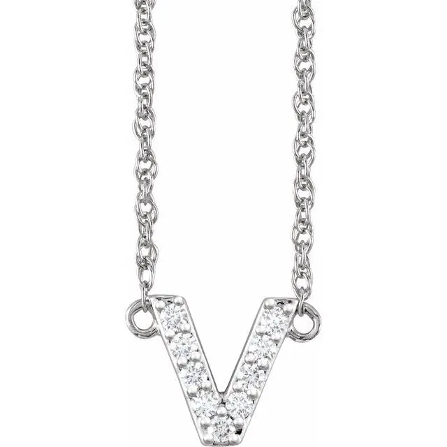 Diamond Lowercase Initial Necklace