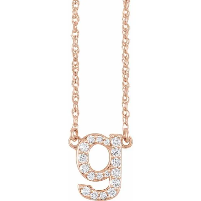 Diamond Lowercase Initial Necklace