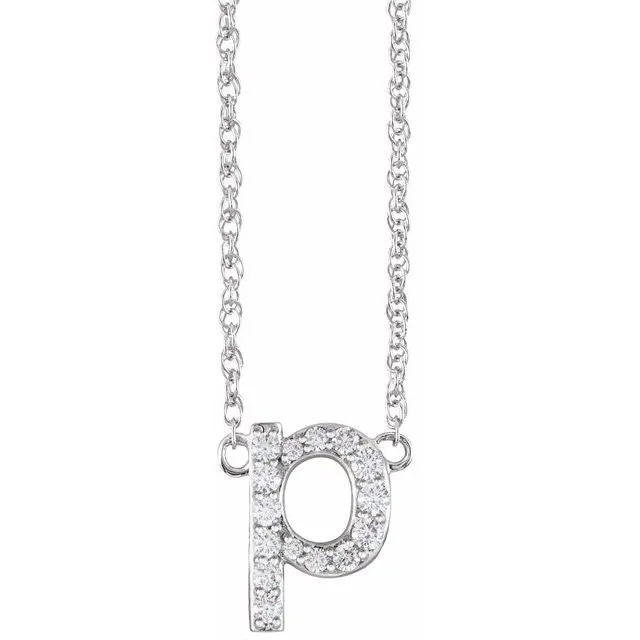Diamond Lowercase Initial Necklace