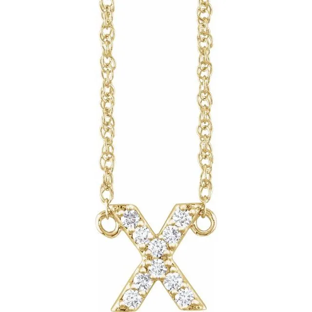 Diamond Lowercase Initial Necklace