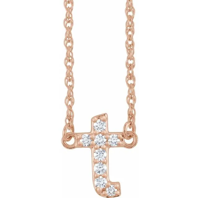 Diamond Lowercase Initial Necklace