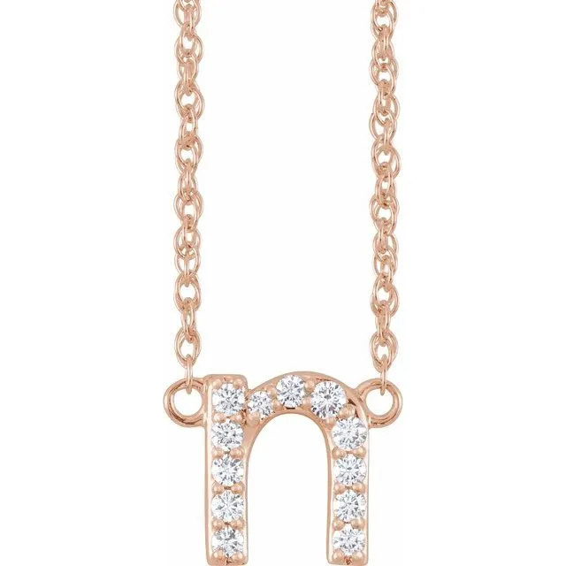 Diamond Lowercase Initial Necklace