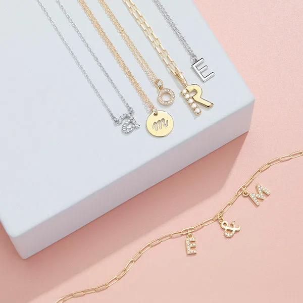 Diamond Lowercase Initial Necklace