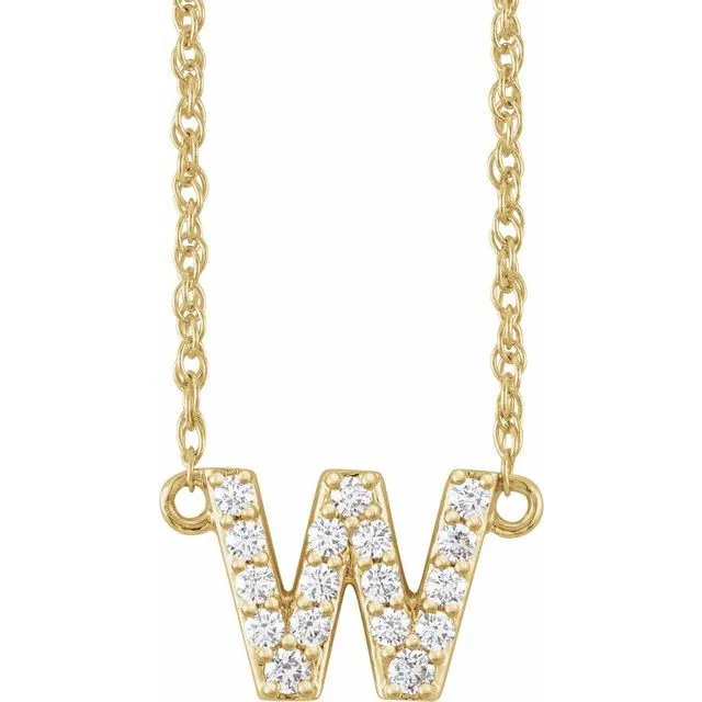 Diamond Lowercase Initial Necklace