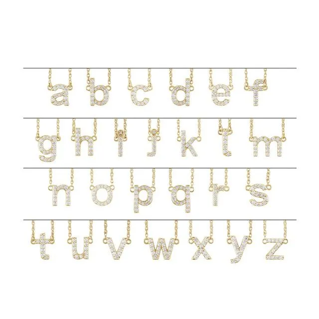Diamond Lowercase Initial Necklace