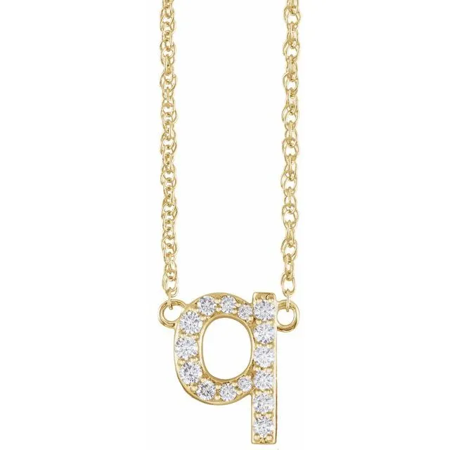 Diamond Lowercase Initial Necklace