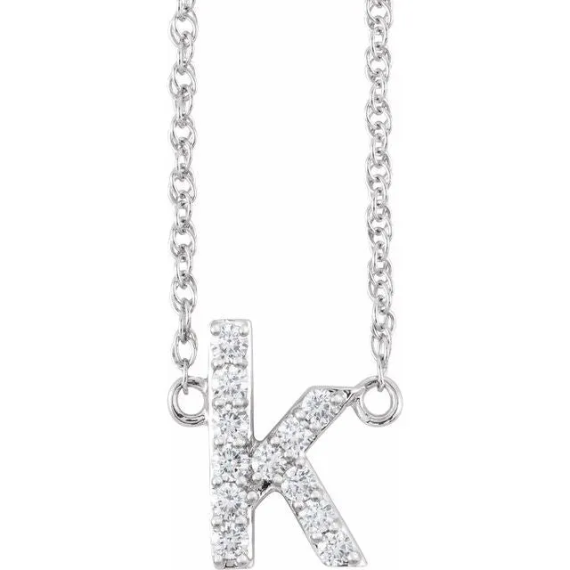 Diamond Lowercase Initial Necklace