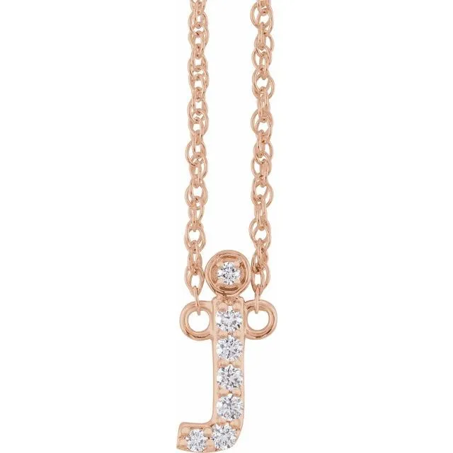 Diamond Lowercase Initial Necklace