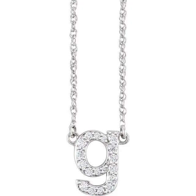 Diamond Lowercase Initial Necklace