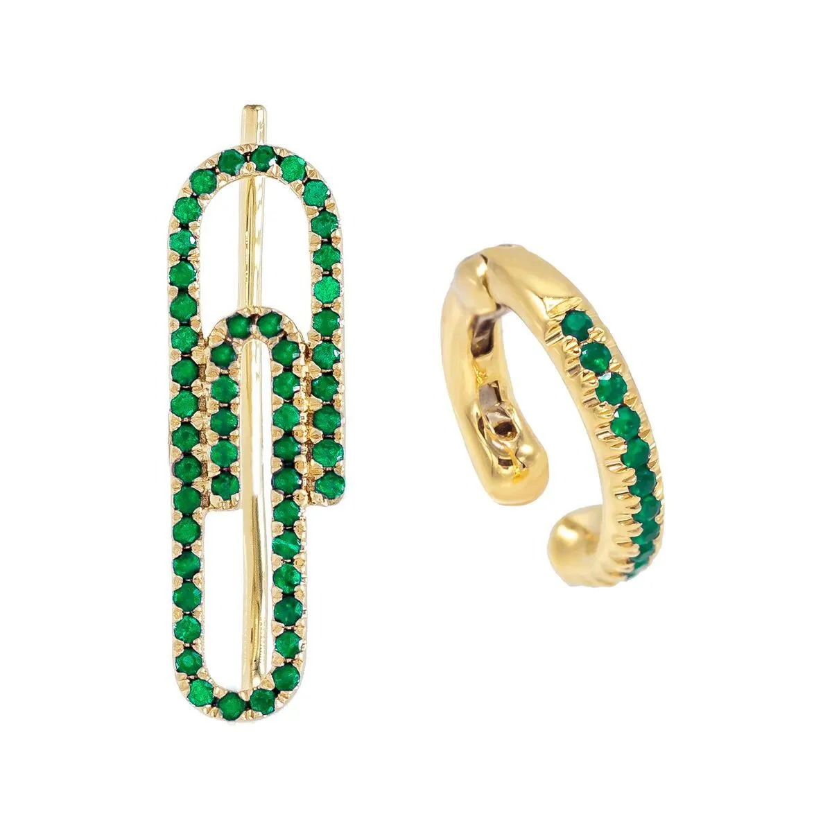 Diamond Paper Clip Combo Set 14K