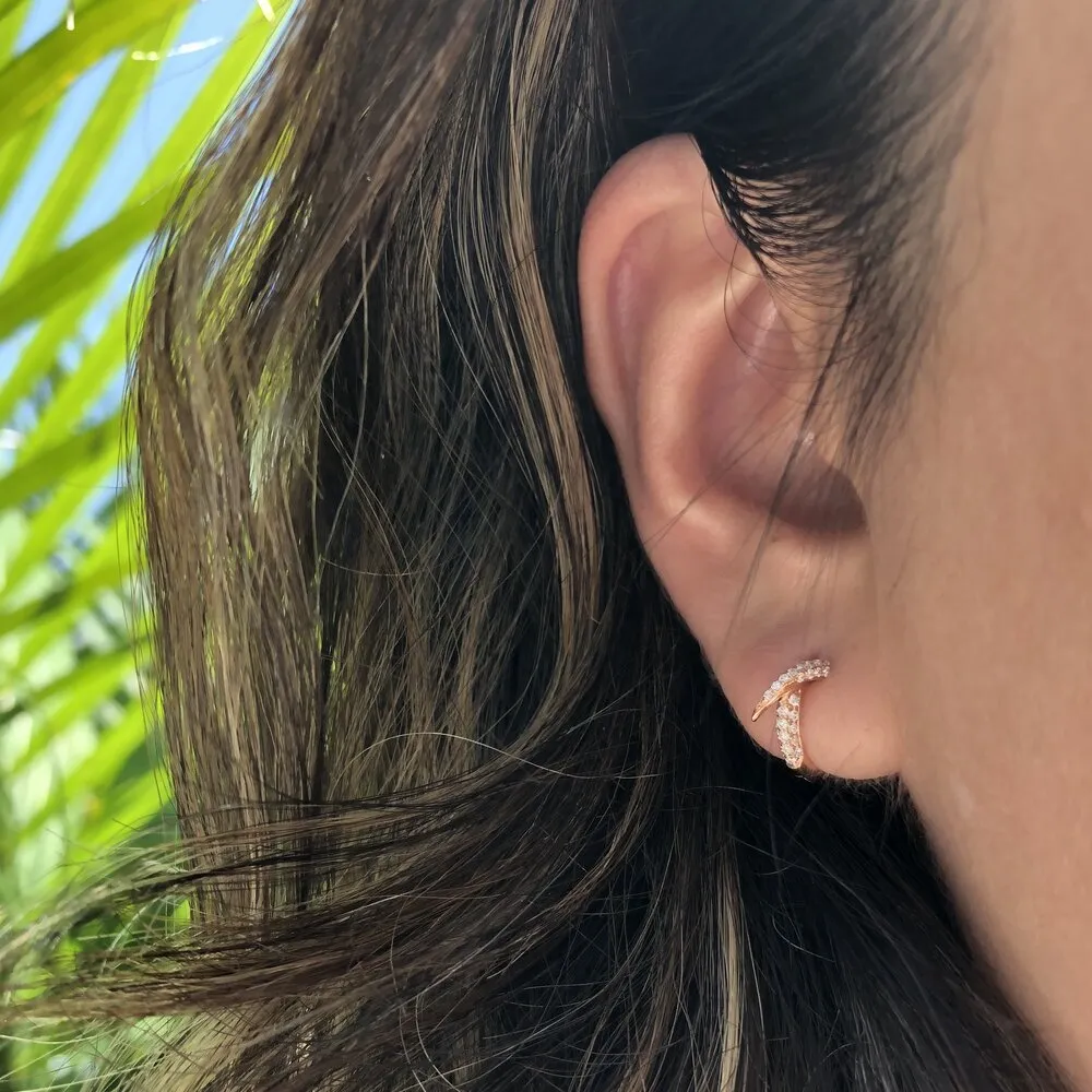 Diamond Spike Hoop Earrings