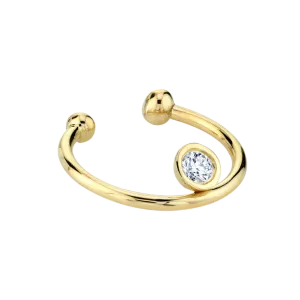 Disc Ear Cuff with Floating Diamond